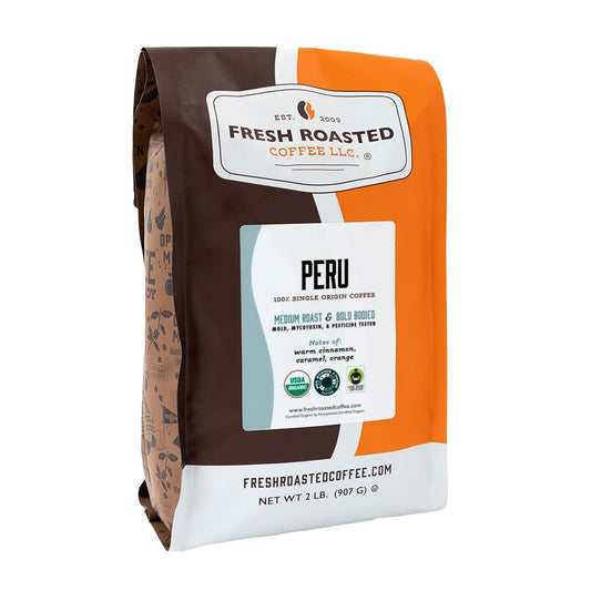 Fresh Roasted Coffee USDA Organic Peru Whole Bean 2 lb Delight