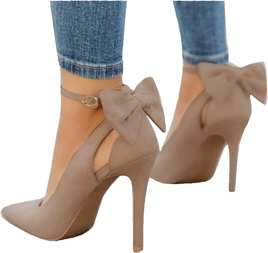 Fashare Womens High Heels Bow Tie Back Stiletto Pumps Shoes