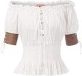 Belle Poque Women Renaissance Off Shoulder Blouse - Steampunk Peplum