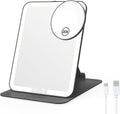 Portable Black Travel Makeup Mirror with 20X Magnification - Foldable