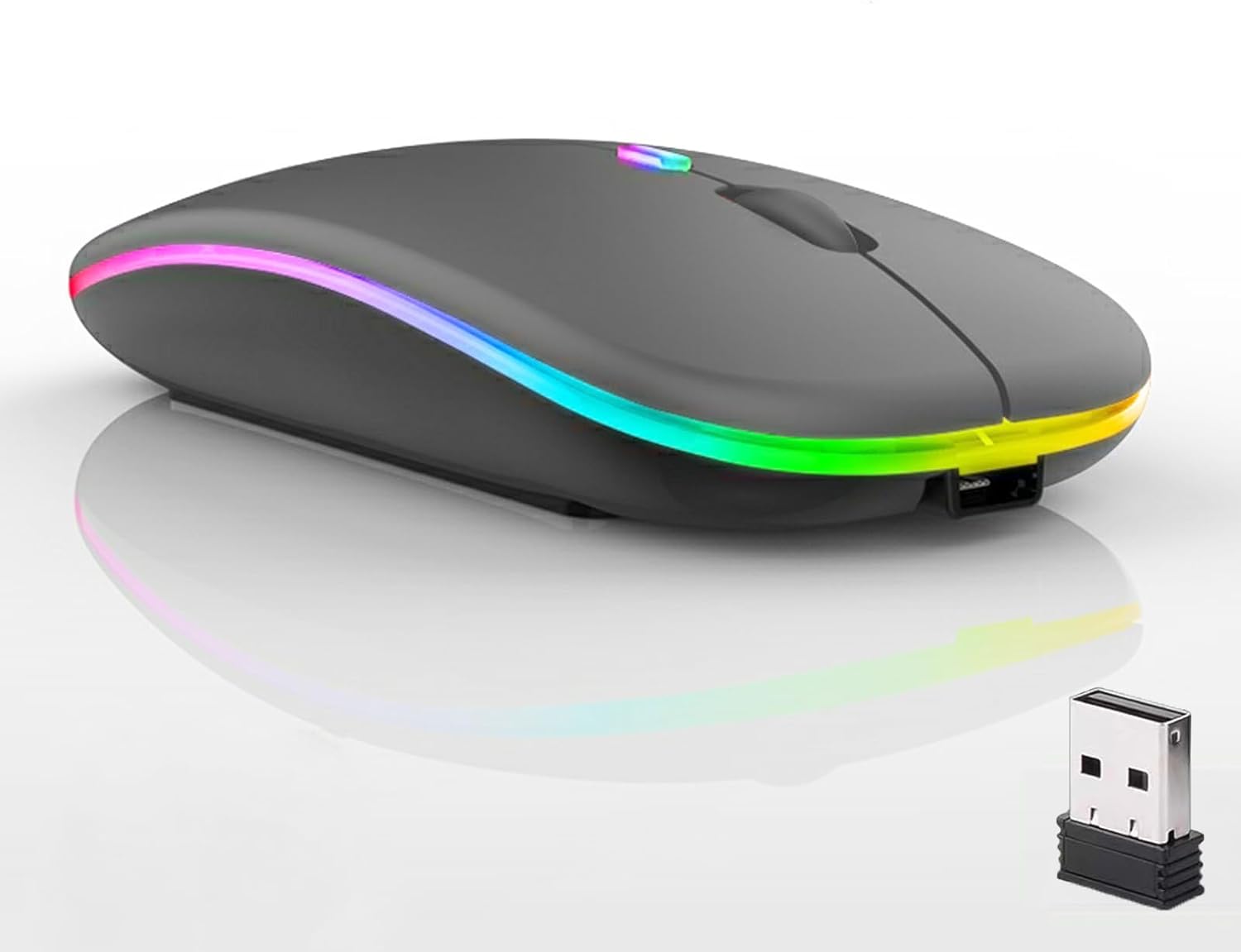 Guiheng Silent Slim Bluetooth Mouse - Dual Mode Rechargeable