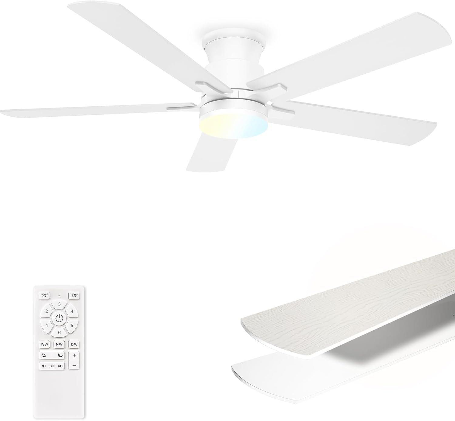 52 Inch Ceiling Fan with Lights and Remote Control for Comfort