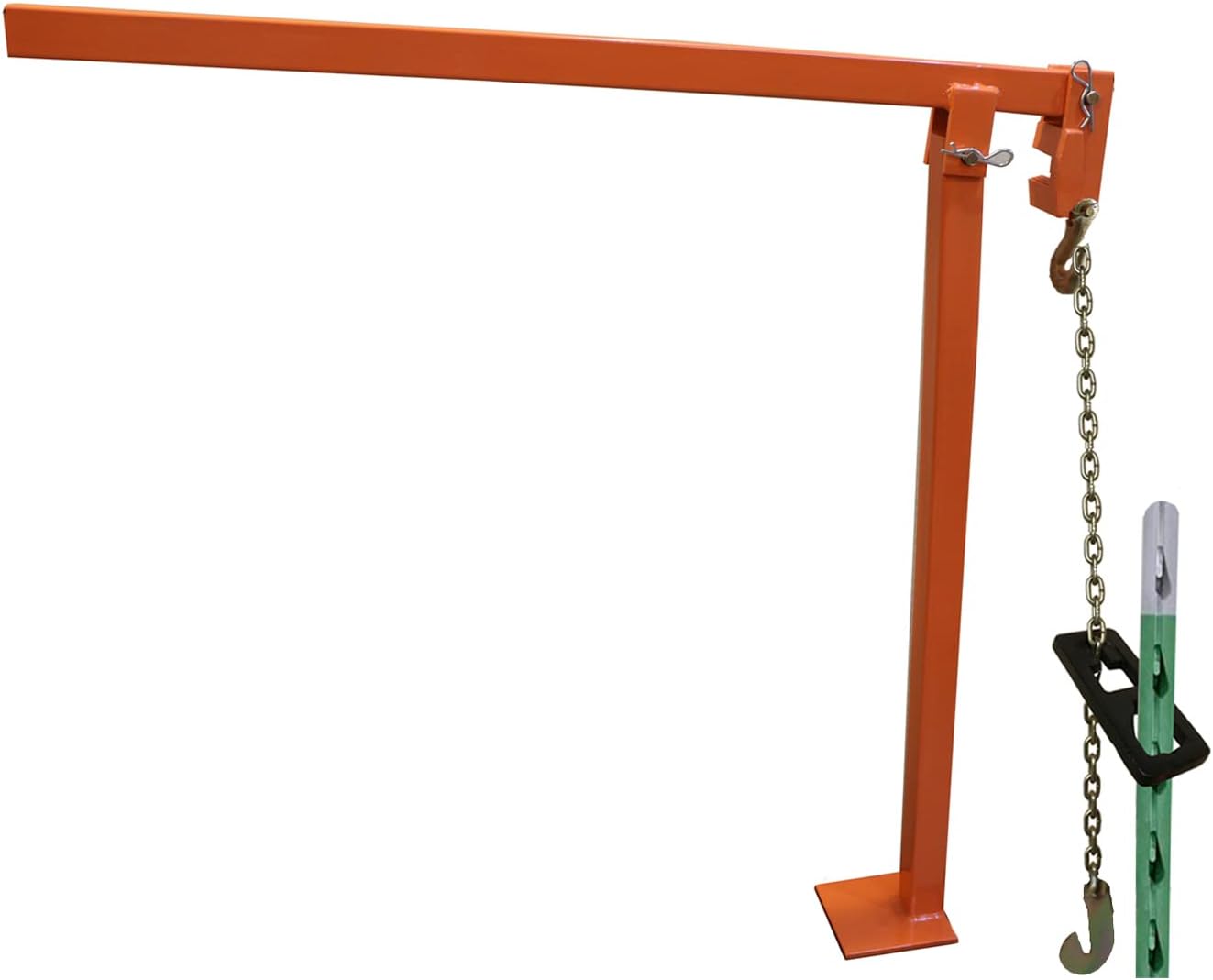 Heavy Duty T Post Puller with 47in Lifting Chain for Easy Use