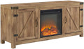 Farmhouse Barn Door Fireplace TV Stand - 58 Inch