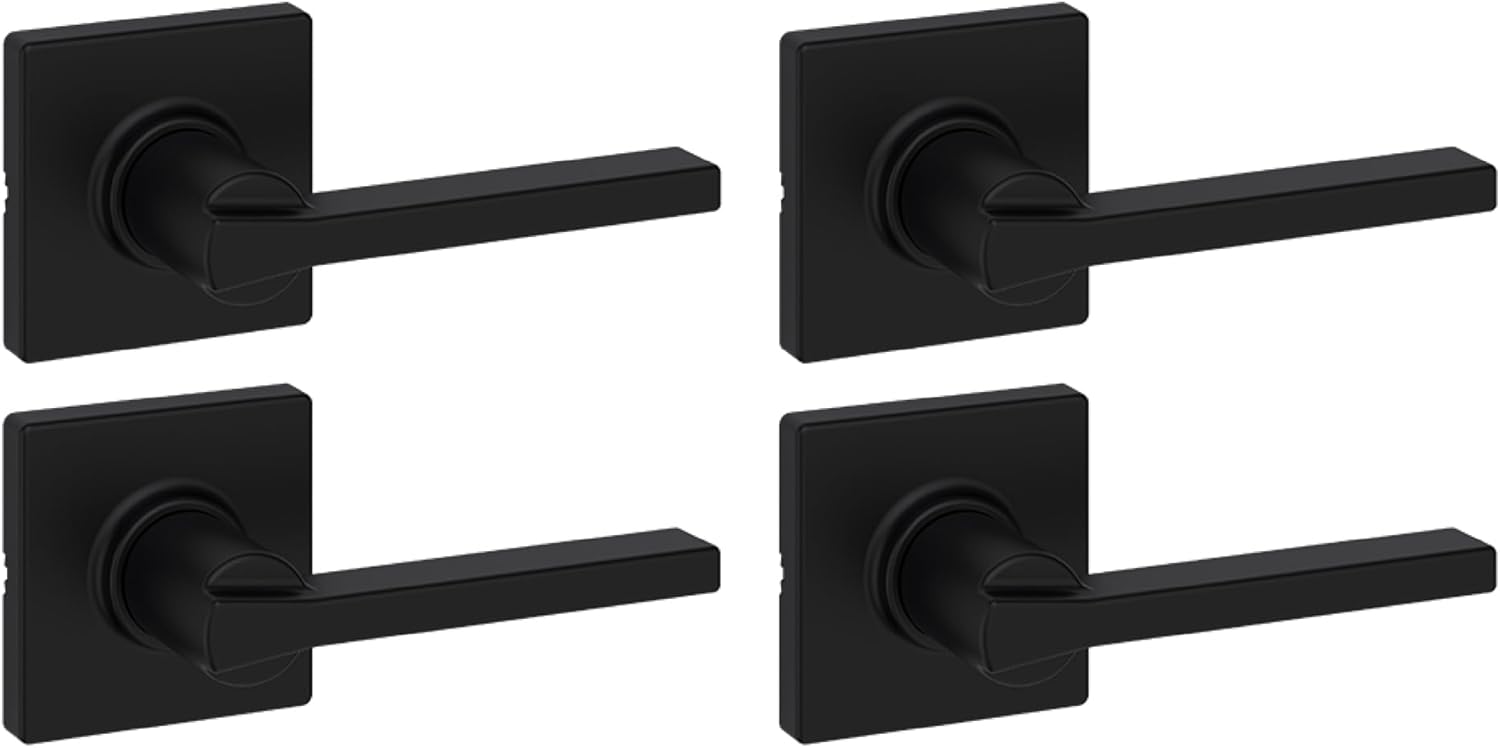 Kwikset Casey Interior Passage Door Handle 4 Pack for Closets
