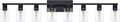 8 Light Bathroom Vanity Light Black - Bright Large Mirror Fixture