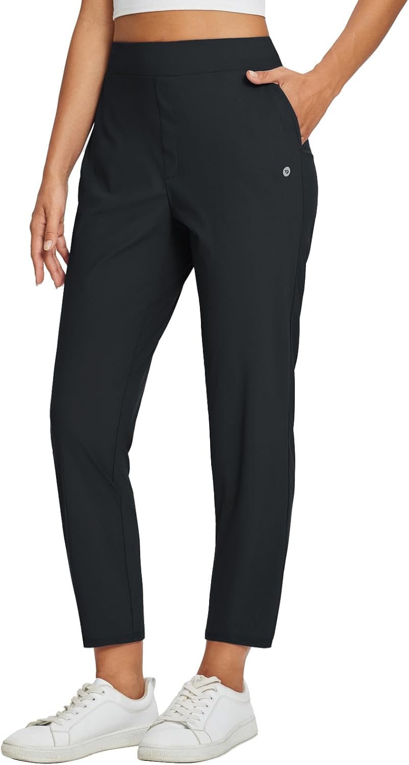 Lightweight Stretch Travel Pants for Women with Zipper Pockets