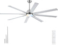 72 in Industrial Ceiling Fan with Light and Remote - High CFM Quiet DC