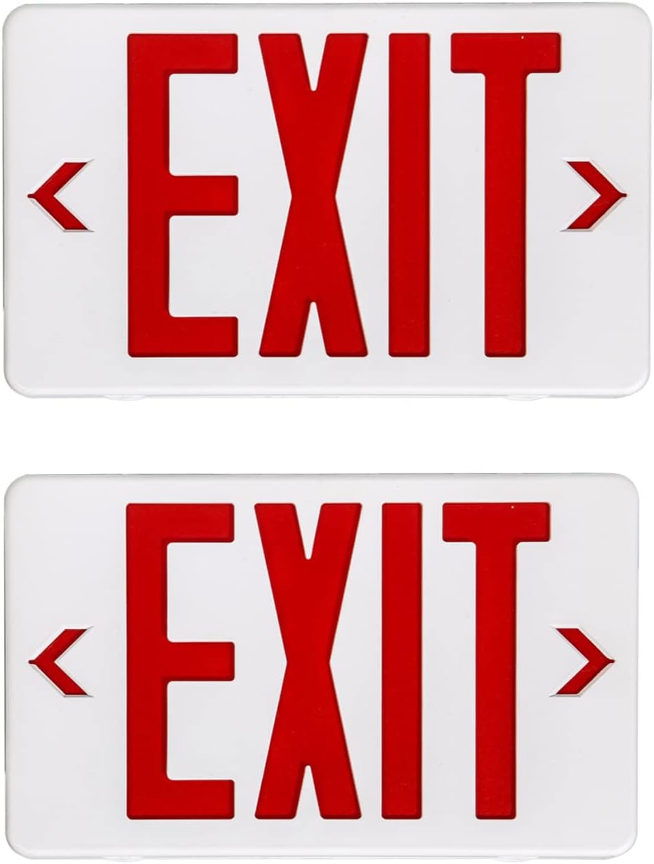 GZRUIYANG Red Exit Sign with Battery Backup for Emergency Lighting