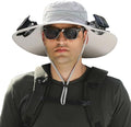 Solar Powered Fan Hat with 2 Removable Fans - Wide Brim Cooling Hat
