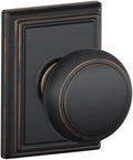 Schlage F10 Andover Door Knob with Addison Trim in Aged Bronze