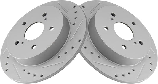 TRQ Rear Performance Brake Rotors Set for Suzuki SX4 2007-2013