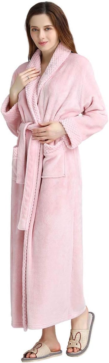 Hellomamma Plush Soft Fleece Bathrobe for Women - Cozy Comfort