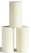 CANDWAX Large Pillar Candles 3x6 in Set of 3 Unscented Ivory - Long
