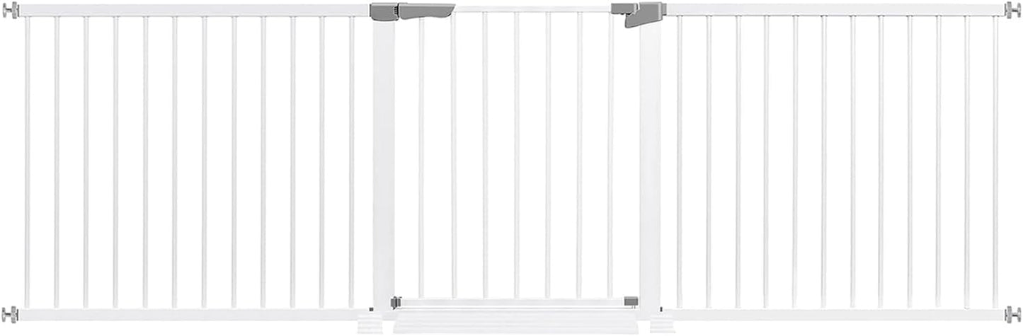 Extra Wide Auto Close Baby Gate - White