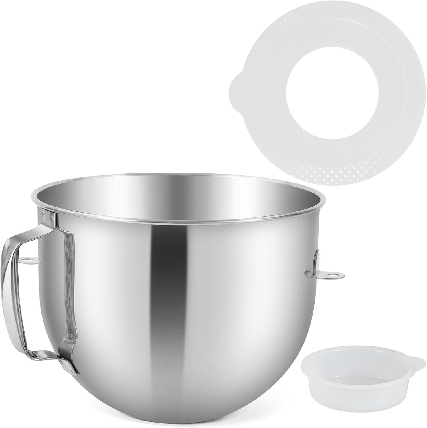 7QT Stainless Steel Bowl for KitchenAid Stand Mixer with Lid