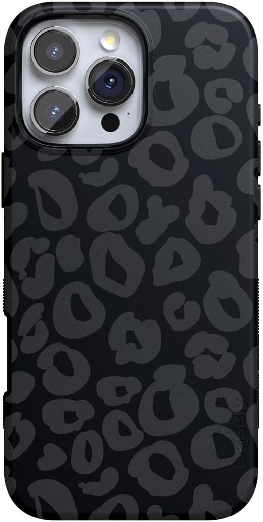 Bold Protective iPhone 16 Pro Case with Unique Black Leopard Design