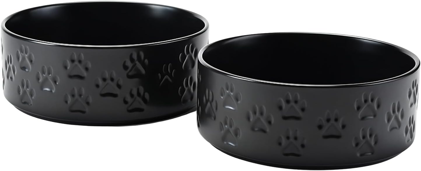 SPUNKYJUNKY Ceramic Dog Bowls 2 Pack for Medium to Large Breeds
