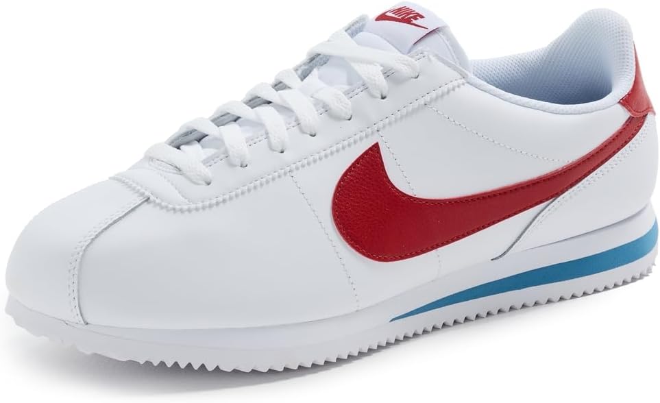 Nike Men's Cortez Sneakers with Contrast Trim and Round Toe