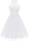 Dressystar Women's Halter Cocktail Party Dress - Lace Tulle A-line