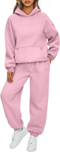 Womens 2 Piece Oversized Hoodie Tracksuit Set - Cozy Fall Travel