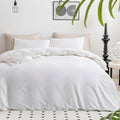 JELLYMONI White Duvet Cover Queen Size - Soft Cotton Bedding Set