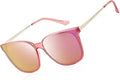 DUCO Retro Round Sunglasses for Women Polarized UV400 - Lightweight PC