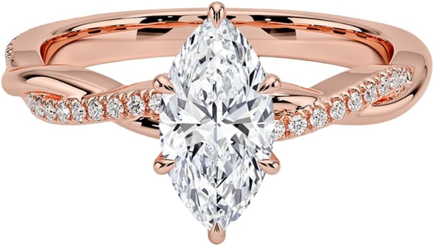 Stunning Moissanite Engagement Ring in Gold or Silver Options