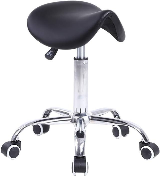 KKTONER Rolling Saddle Stool with Wheels for Comfort and Style