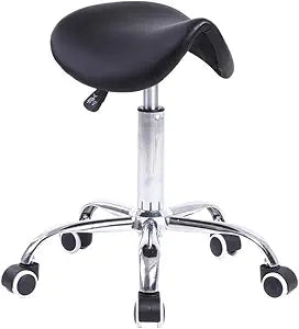 KKTONER Rolling Saddle Stool with Adjustable Height and Wheels