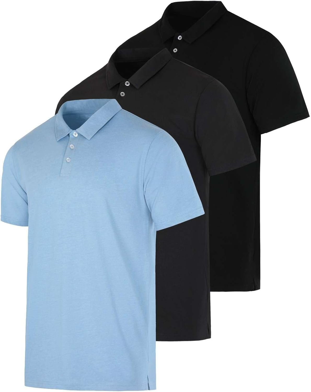 Men's Casual Jersey Cotton Polo Shirt 3 Pack for All Sizes