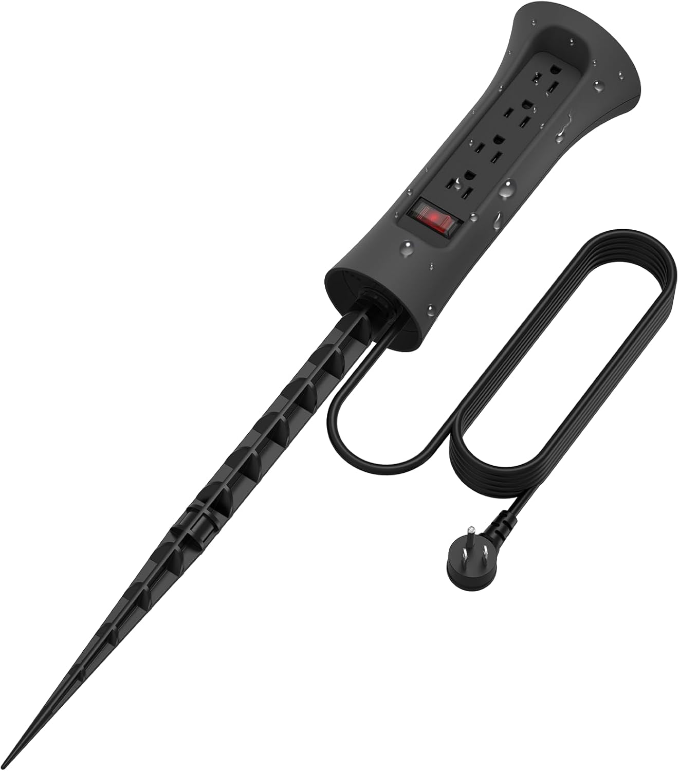 CCCEI Outdoor Power Strip Weatherproof with 4 Outlets for Garden