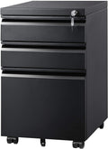 DEVAISE 3 Drawer Mobile File Cabinet Under Desk Office - Durable Steel