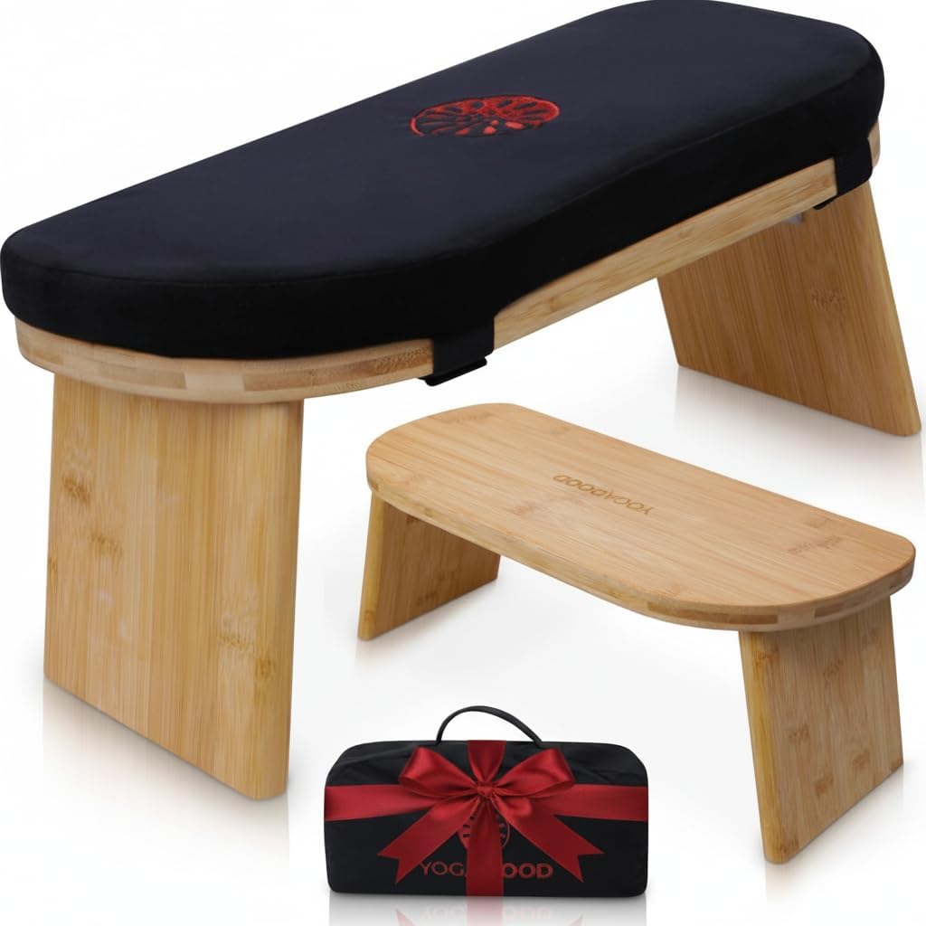 Yoga Dood Meditation Bench - Ergonomic Folding Bamboo Stool