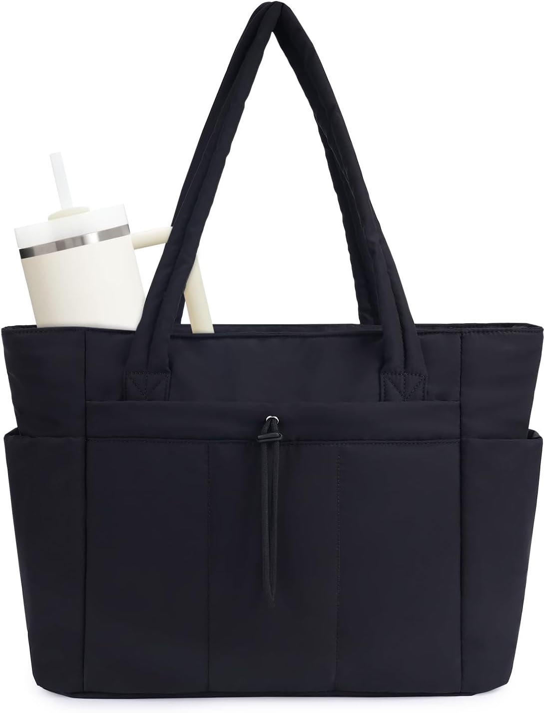 Wandering Nature Puffer Tote Bag with Laptop Compartment