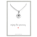 Small Compass Necklace Sterling Silver - Enjoy the Journey Gift