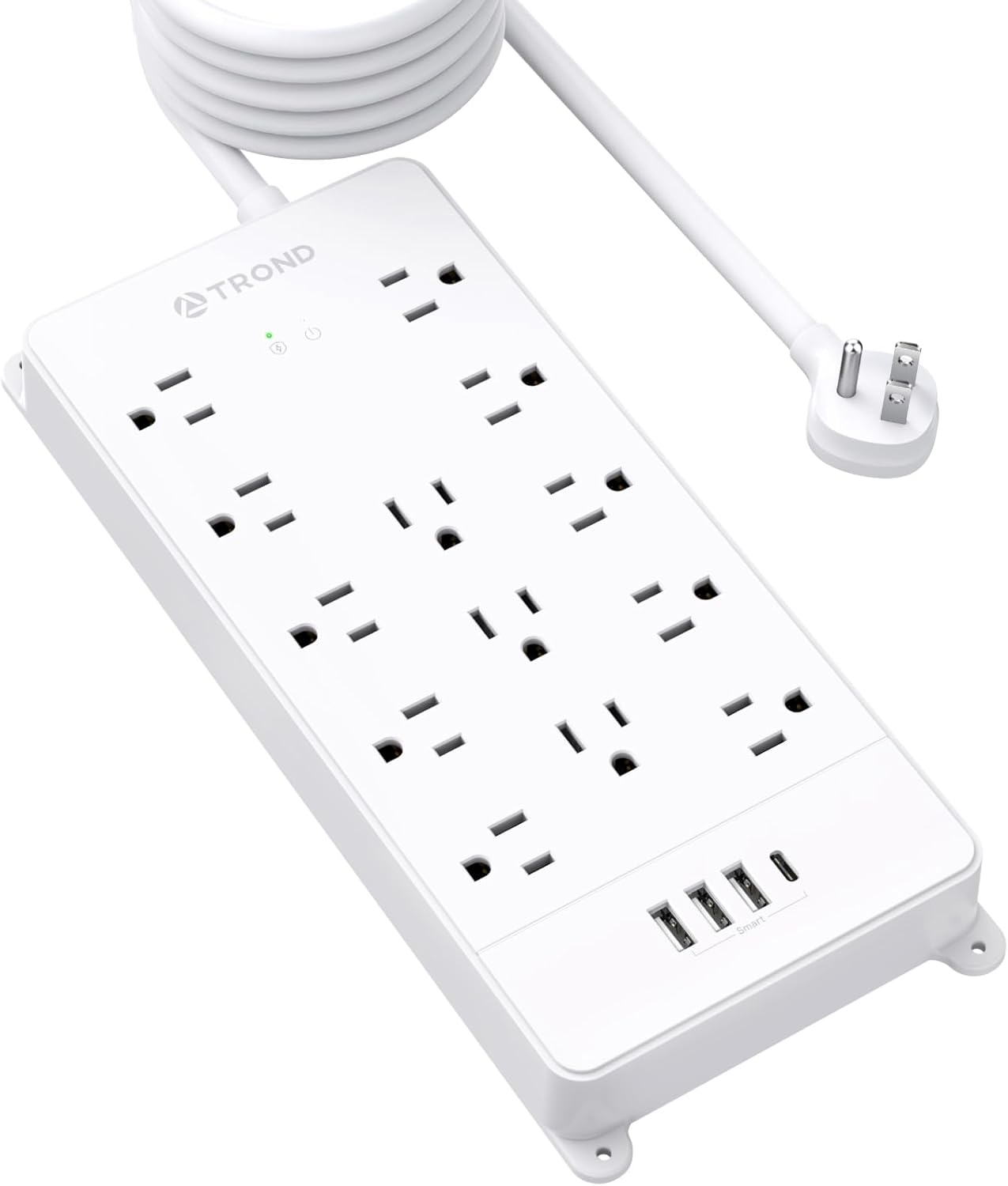 TROND Surge Protector Power Strip with 15 ft Cord and USB Ports