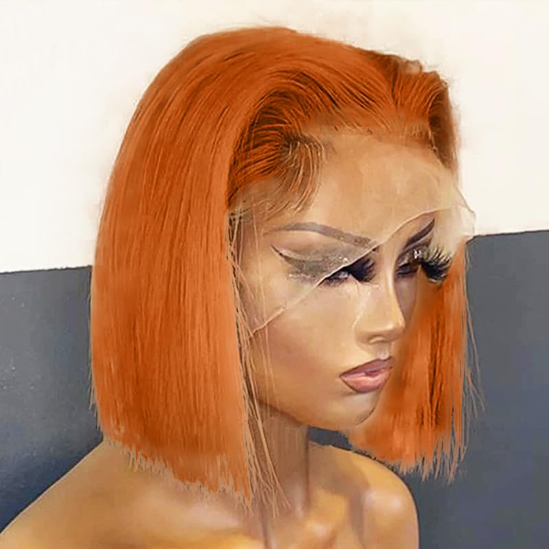 250% Density Ginger Bob Lace Front Wig for Stunning Looks