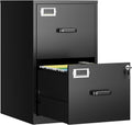 2 Drawer File Cabinet with Lock - Compact Vertical File Storage
