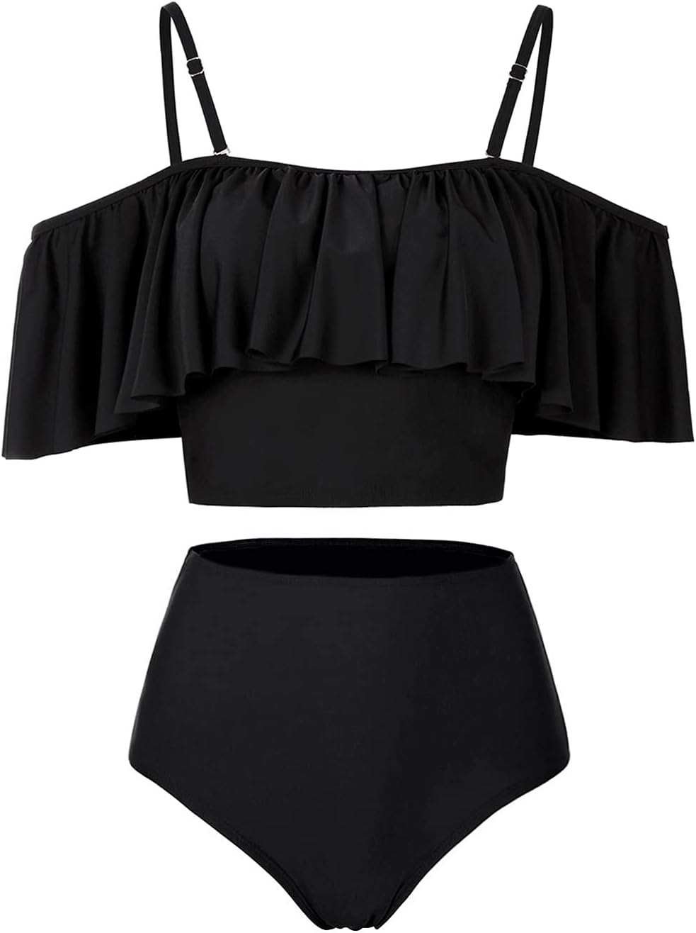 Kaei&Shi High Waisted Flounce Bikini Set for Tummy Control