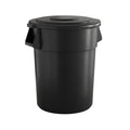 55 Gallon Black Round Commercial Trash Can with Lid for Durability