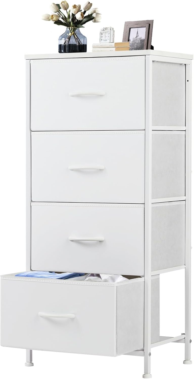 DUMOS Nightstand with 4 Drawers for Bedroom and Nursery Use
