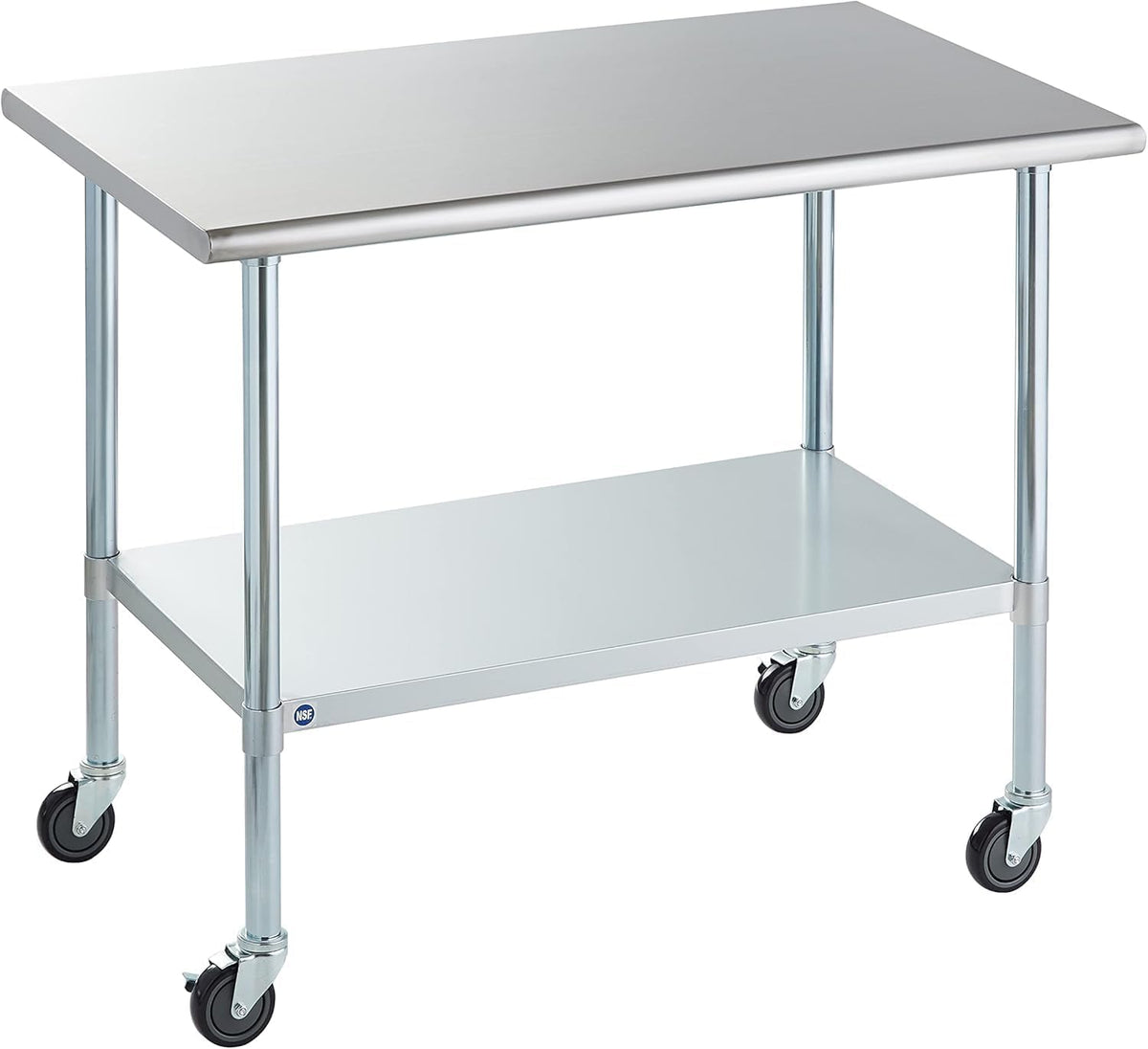 ROCKPOINT Stainless Steel Table with Caster Wheels for Versatile Use