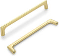 10 Pack 6.3 in Hole Center Brushed Gold Cabinet Pulls - Timeless