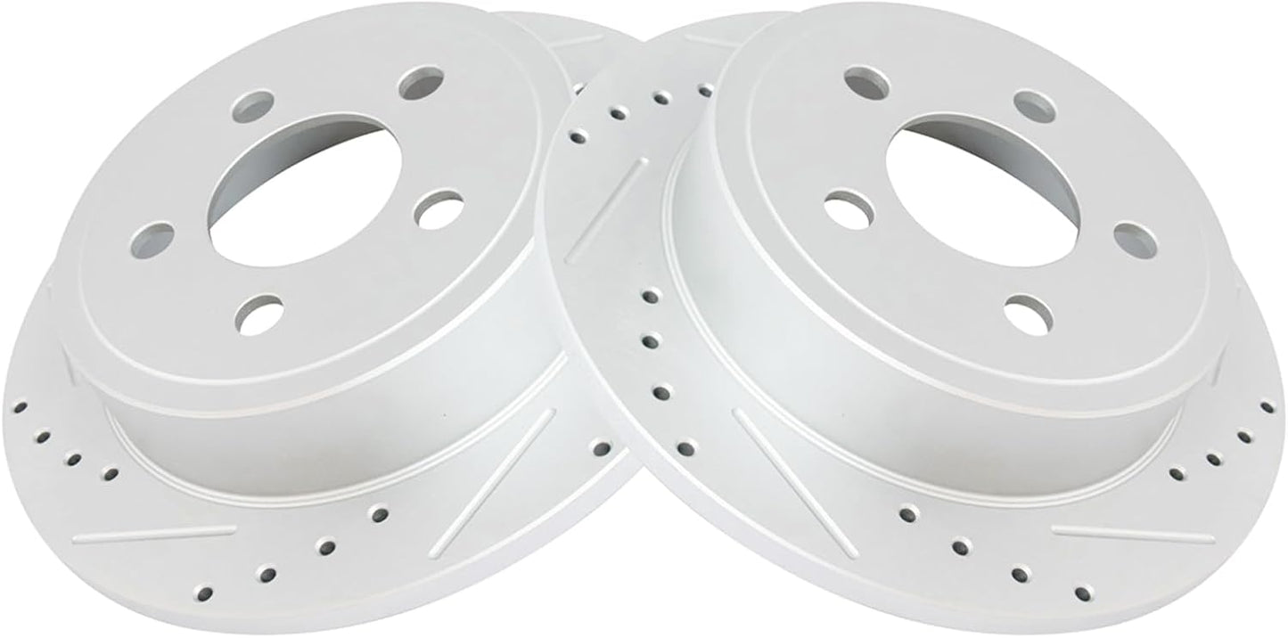 TRQ Rear Performance Brake Rotors Set for Jeep Liberty & Wrangler