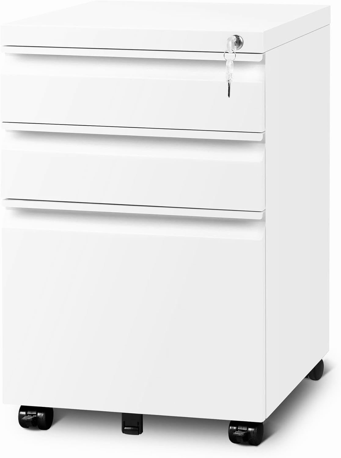 3 Drawer File Cabinet with Lock for Home Office Organization
