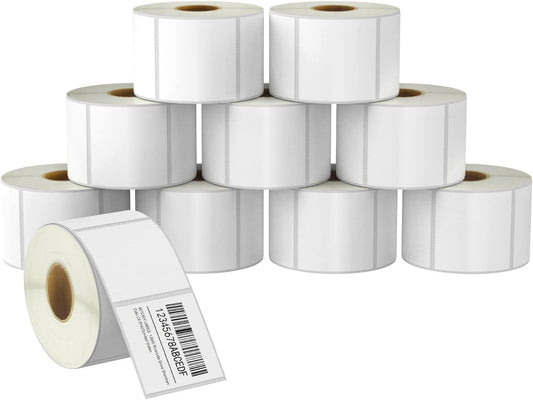 Premium 2 Square Labels for Zebra/Rollo Printer - 10 Rolls, 7500 Labels