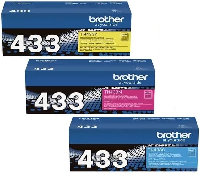Brother TN433C, TN433M, TN433Y Toner Cartridge Set for Quality Prints