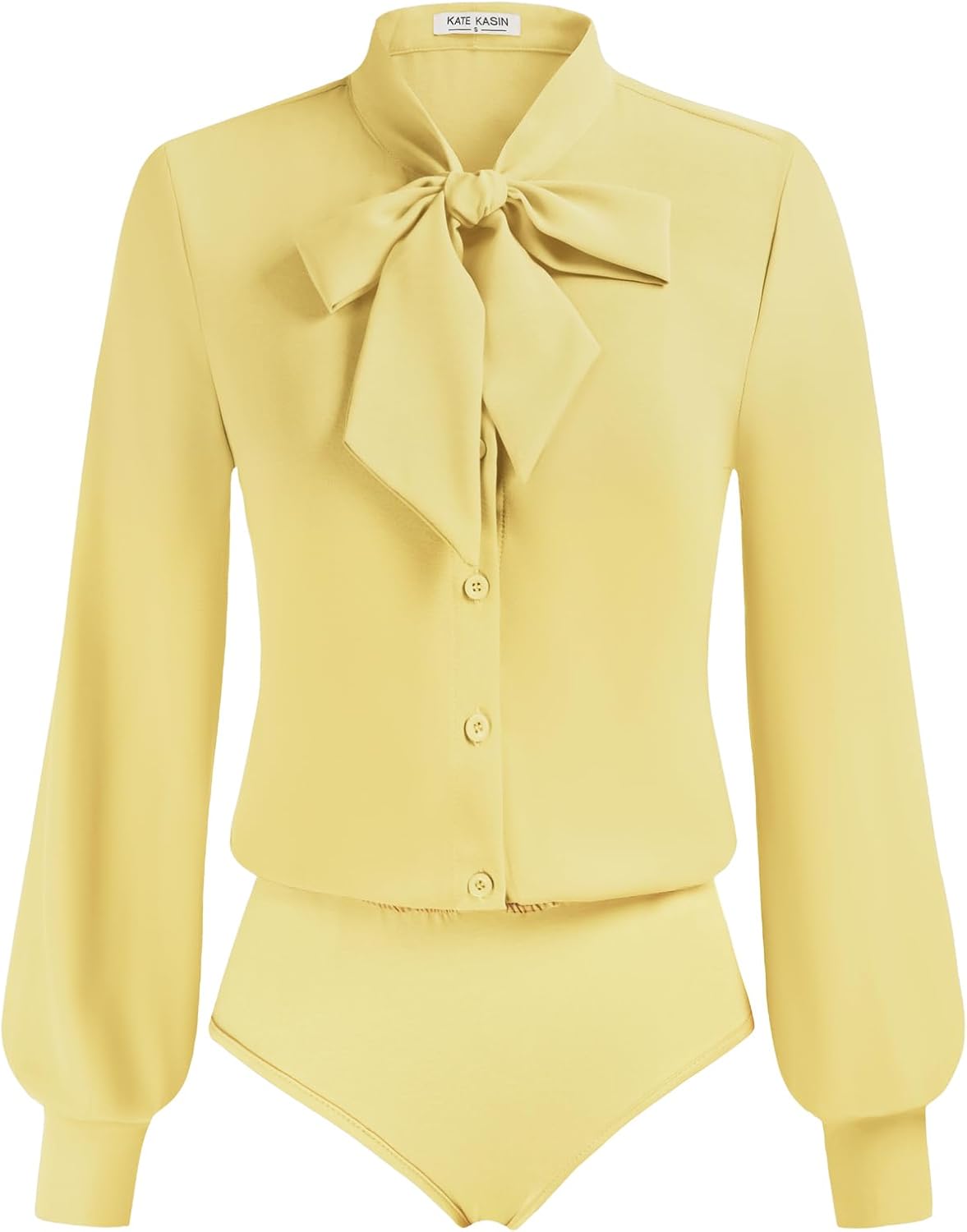 Kate Kasin Women Bow Tie Neck Office Blouse for Every Occasion