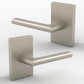Mega Handles Glamor Dummy Lever Set for French Doors - Satin Nickel